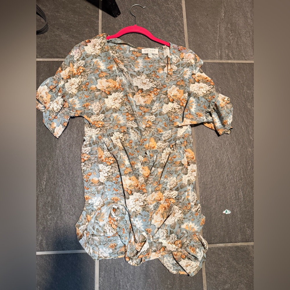 Hayden Blue and Orange Floral Cardigan